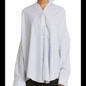 Balenciaga Cutout Cotton Poplin Blouse